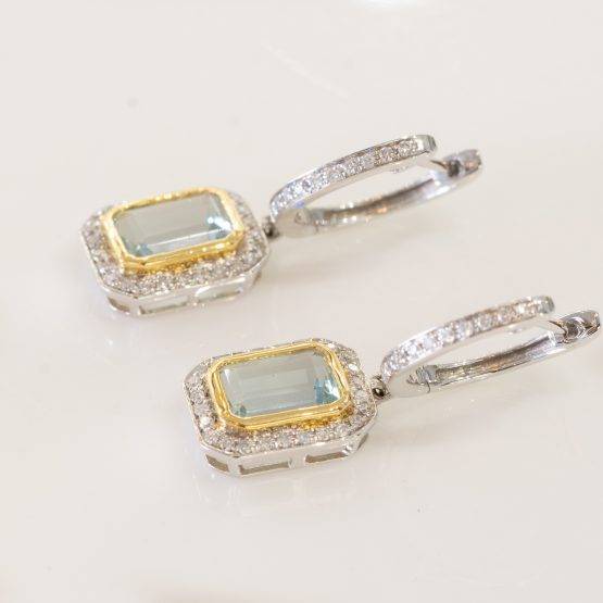 Aquamarine Diamonds Dangle Earrings-1982148-4