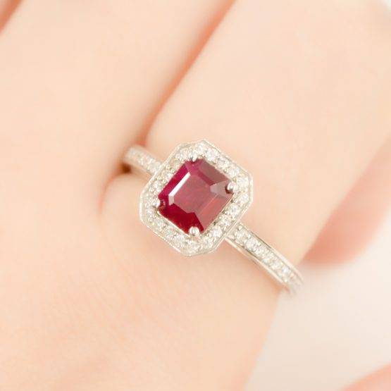 1.55ct Ruby Halo Ring - 1982117-2