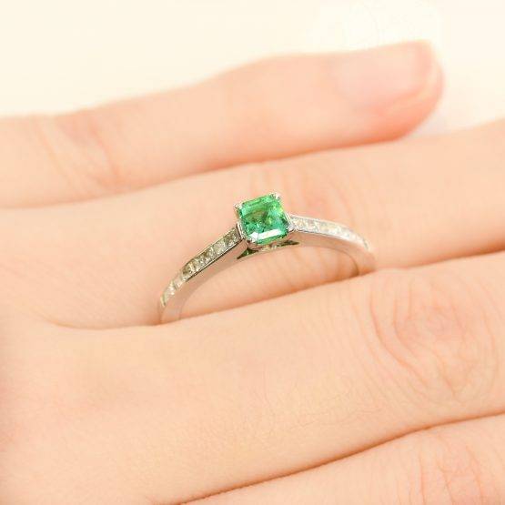 colombian emerald diamond ring 198285-7