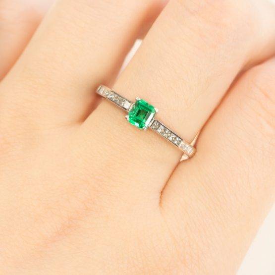 colombian emerald diamond ring 198285-2