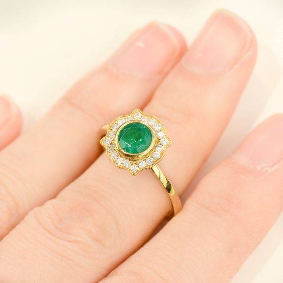 Colombian Emerald Antique Halo Ring 1982100-3