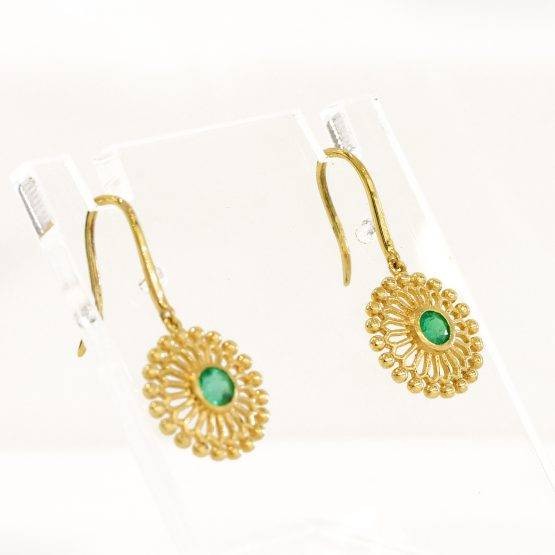 Colombian emerald flower dangle earrings 1982146-3