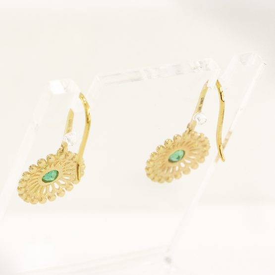 Colombian emerald flower dangle earrings 1982146-6