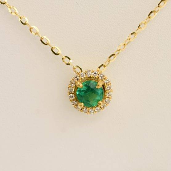 emerald diamond pendant 18k - 1982196-2