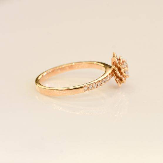 Rose Gold diamond engagement ring and band 198213-11