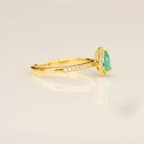 pear shape emerald halo ring 198218-2