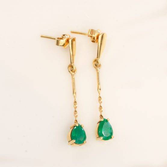 colombian emerald dangle drop earrings 198292-7
