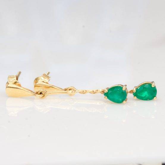 colombian emerald dangle drop earrings 198292-4
