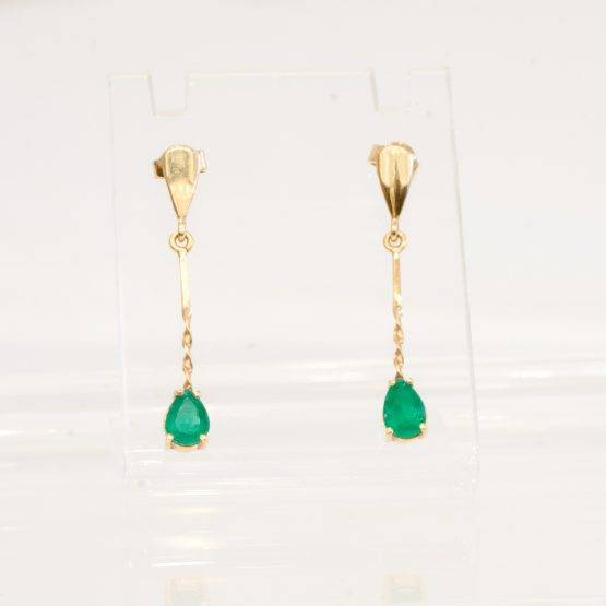 colombian emerald dangle drop earrings 198292-3