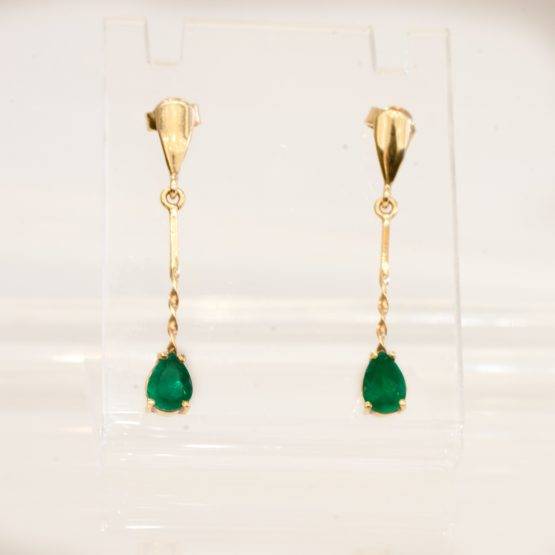 colombian emerald dangle drop earrings 198292-1