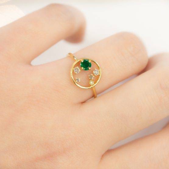 emerald diamond minimalist ring 1982147-3