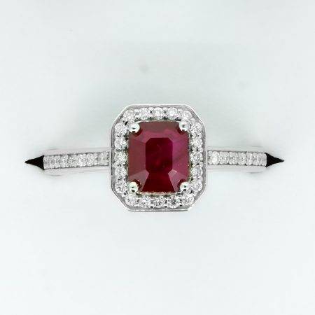 1.55ct Ruby and Diamond Halo Engagement Ring - 1982117-2