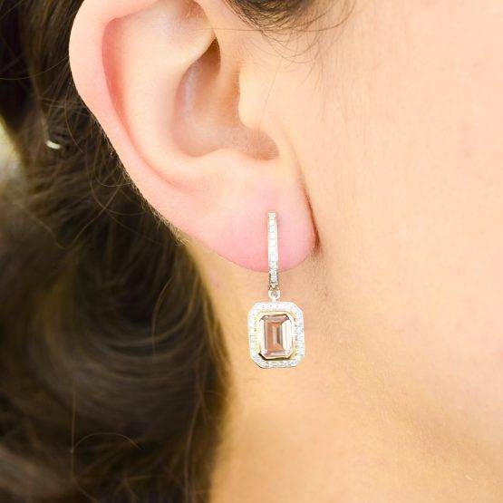 Morganite Diamond Drop Earrings - 198268-1