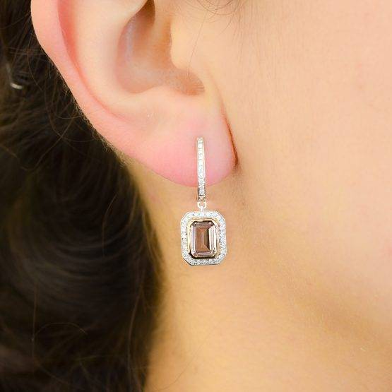 Morganite Diamond Drop Earrings - 198268