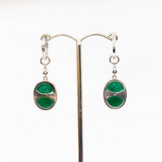 Emerald diamond hoop earrings - 1982171-6