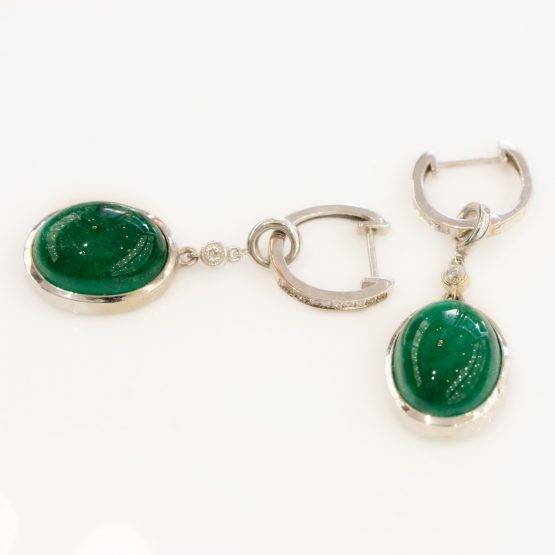 Emerald diamond hoop earrings - 1982171-5