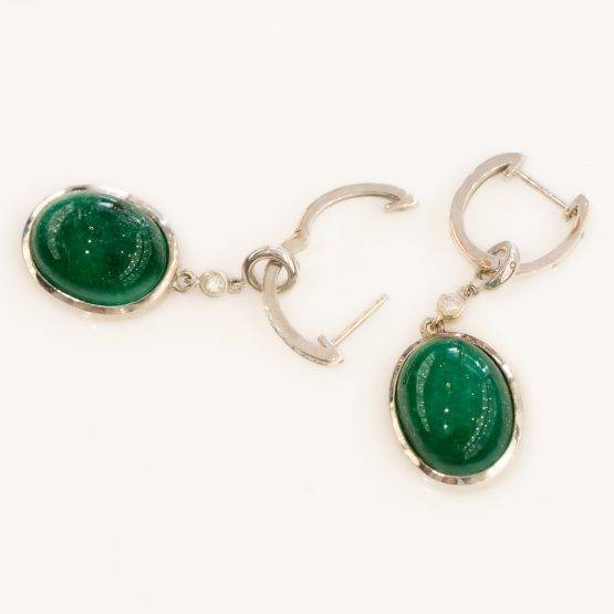 Emerald diamond hoop earrings - 1982171-4