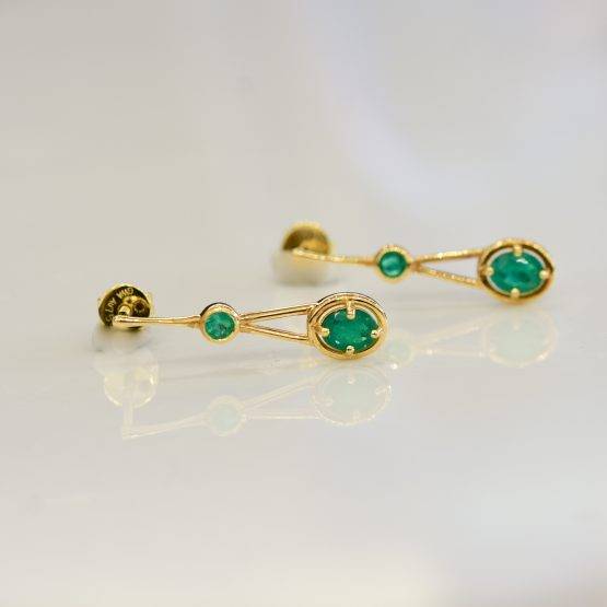 emerald double drop earrings - 1982213-1