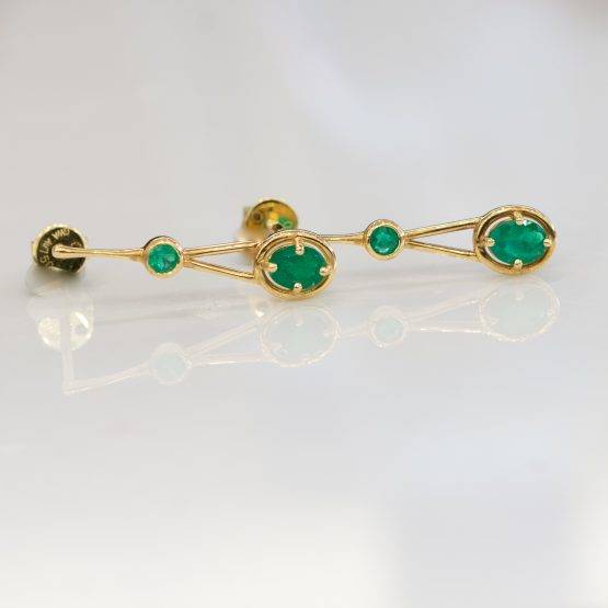 emerald double drop earrings - 1982213-4