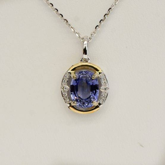 Sapphire diamonds pendant 18k 1982239-2