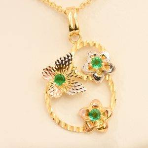 ecolombian emerald 18ct gold pendant 1982179