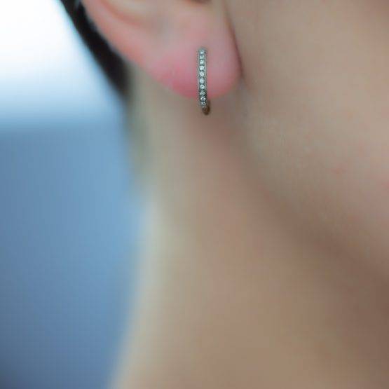 Emerald diamond hoop earrings - 1982171-7