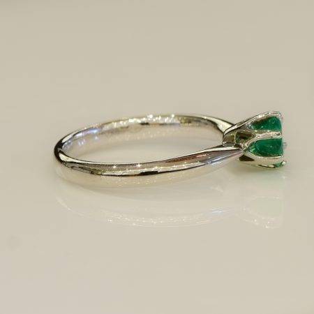 Solitaire Colombian Emerald Ring in Platinum - Gemstone Western Australia
