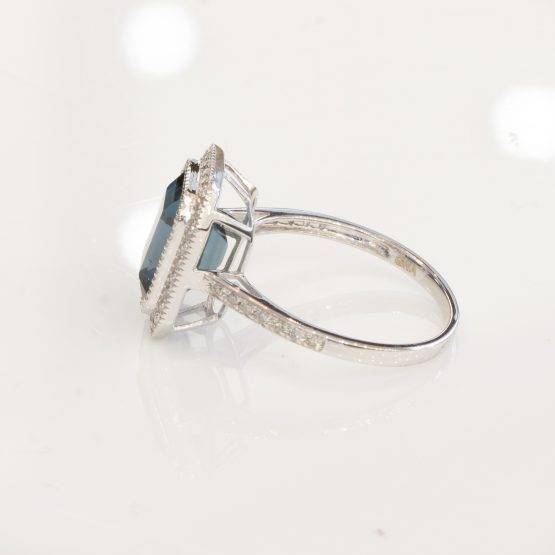 London blue topaz diamond halo ring - 1982266-6