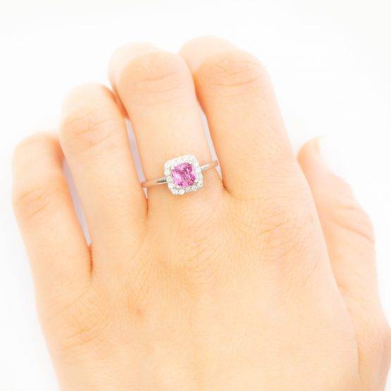 pink sapphire halo ring - 1982253-6