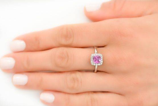 pink sapphire halo ring - 1982253-5