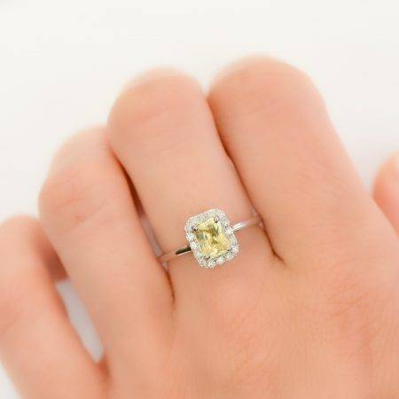 unheated yellow sapphire engagement ring - 1982255