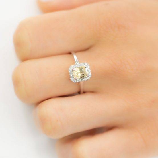 unheated yellow sapphire engagement ring - 1982255-5