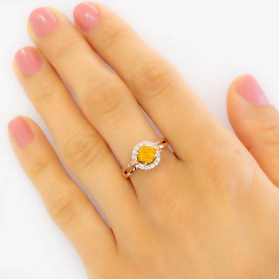 yellow sapphire diamond ring - 1982260-2