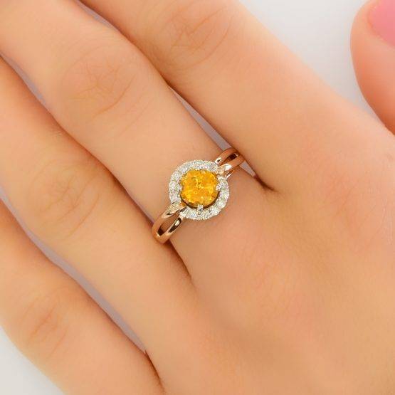 yellow sapphire diamond ring - 1982260-3