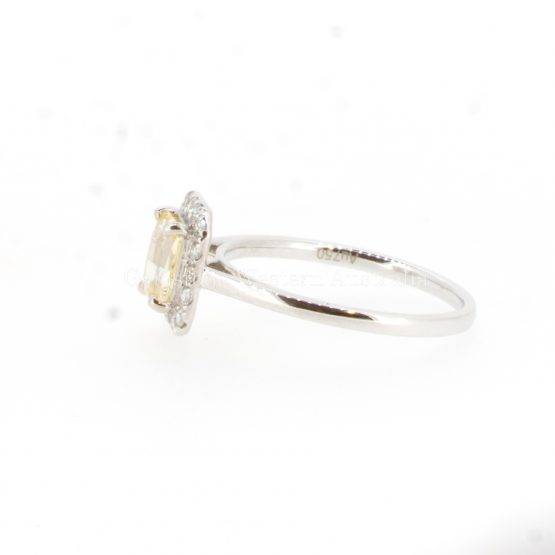 1982255 - Natural Yellow Sapphire Diamond Halo Ring in 18K white Gold-3