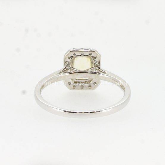 1982255 - Natural Yellow Sapphire Diamond Halo Ring in 18K white Gold-2