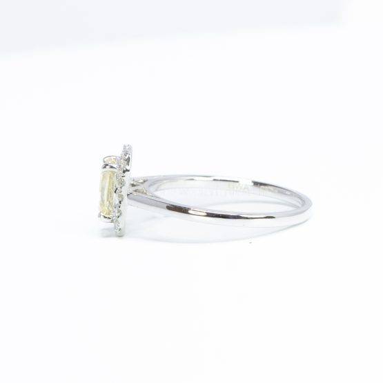 Yellow Sapphire White Gold Halo Engagement Ring 18K Gold - 1982255 13