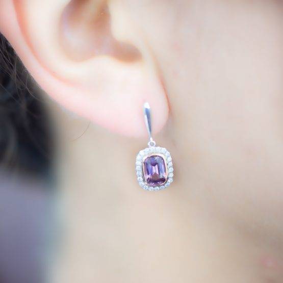 Pink Spinel and Diamond Drop Earrings - 1982256-1