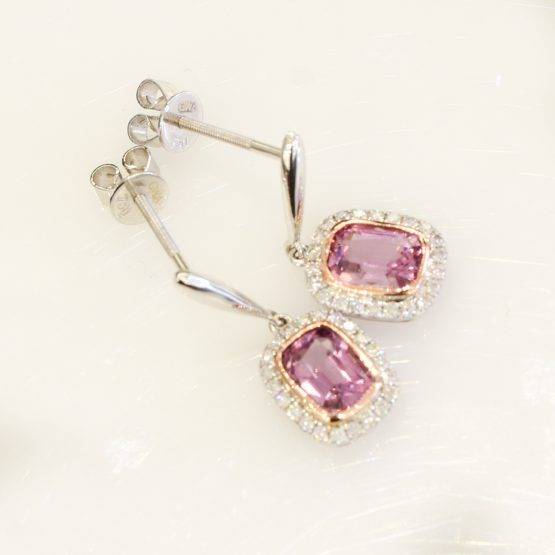 Pink Spinel and Diamond Drop Earrings - 1982256-4