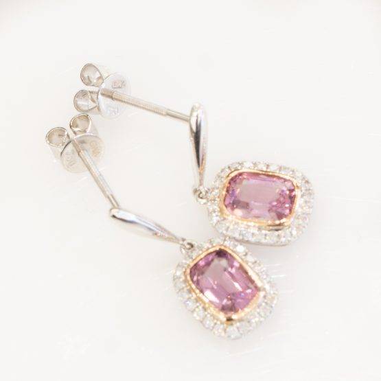 Pink Spinel and Diamond Drop Earrings - 1982256-3