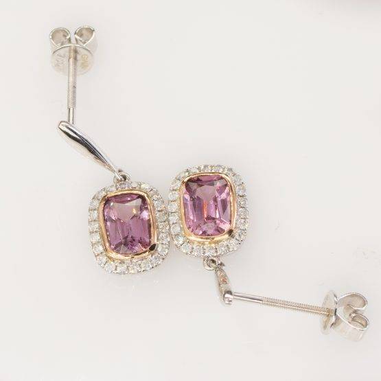 Pink Spinel and Diamond Drop Earrings - 1982256-2