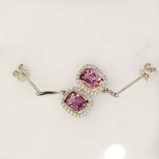 Pink Spinel and Diamond Drop Earrings - 1982256-7