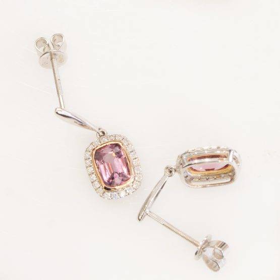 Pink Spinel and Diamond Drop Earrings - 1982256-6
