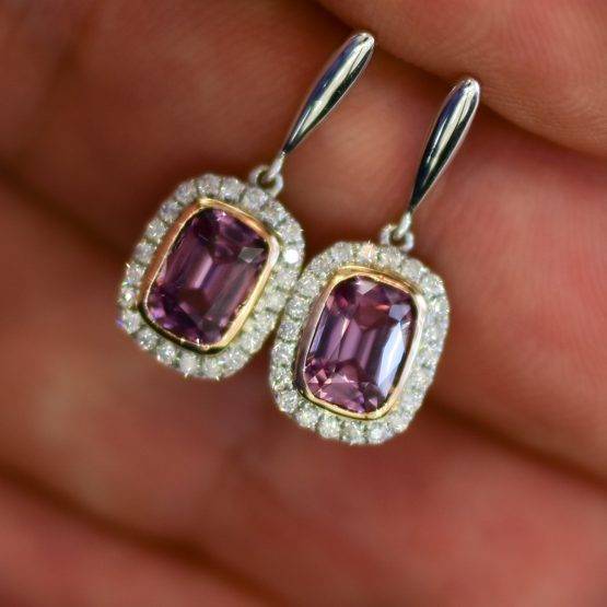 Pink Spinel and Diamond Drop Earrings - 1982256-8