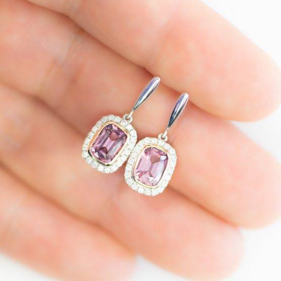 Pink Spinel and Diamond Drop Earrings - 1982256-5