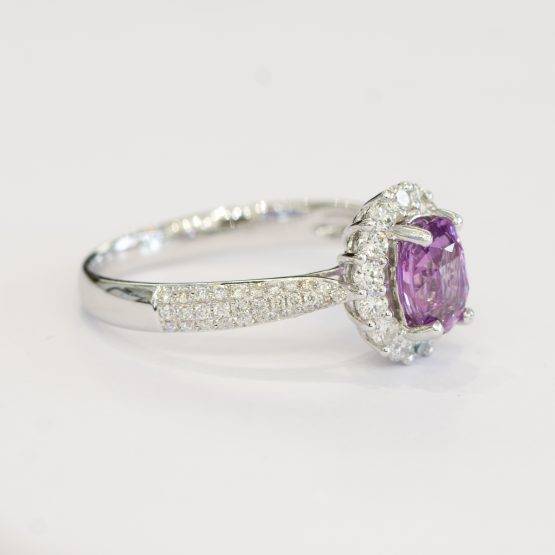 pink sapphire halo engagement ring - 1982270-3