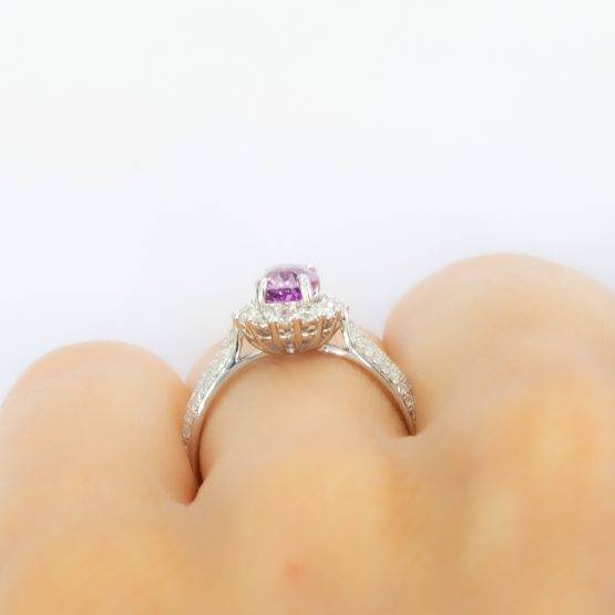 pink sapphire halo engagement ring - 1982270-5