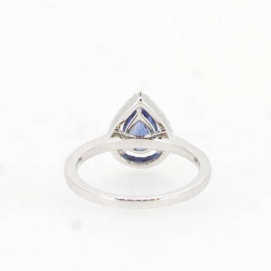 1982269 - Natural Blue Sapphire Pear Cut and Diamond Halo Ring-1