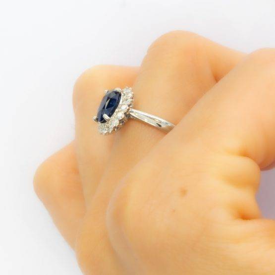 royal vivid blue sapphire halo ring - 1982268-5