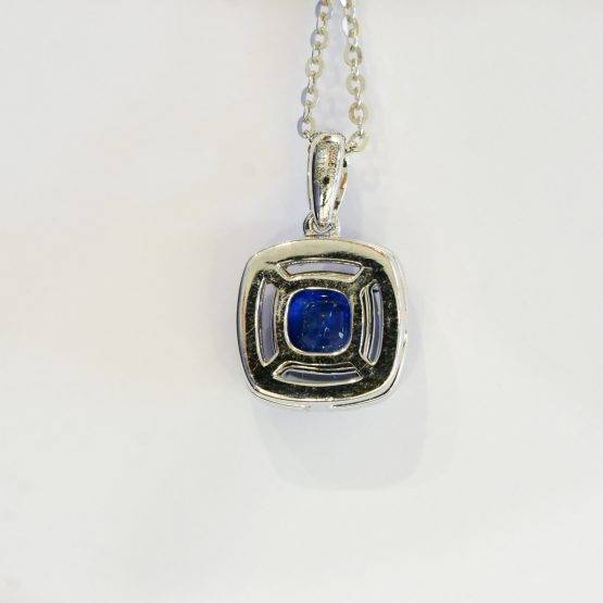 sapphire and diamonds halo pendant 18k gold - 1982272-4
